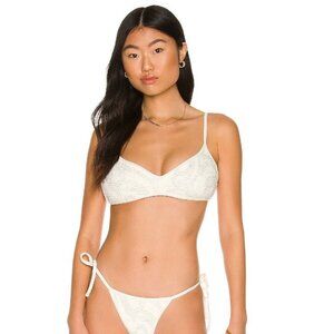 Devon Windsor Revolve Textured White Bikini Top Size Small